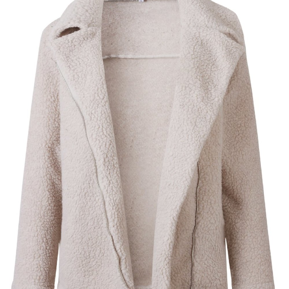 DONATED!! Taupe Teddy Coat with zippered - Picture 3 of 5
